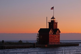 Holland Harbor Lighthouse Sunset